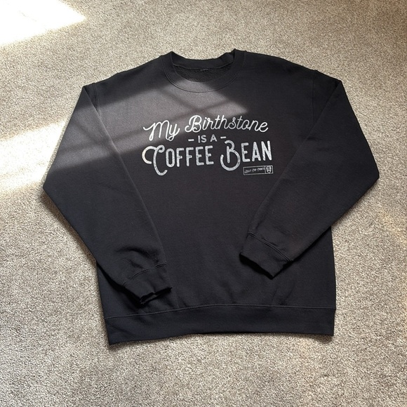Black Sweatshirt with Coffee Bean Graphic - Picture 2 of 3